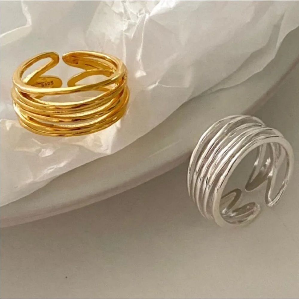 Unique Gold or 925 Sterling Silver Wrap Resizable Ring - Picture 6 of 7